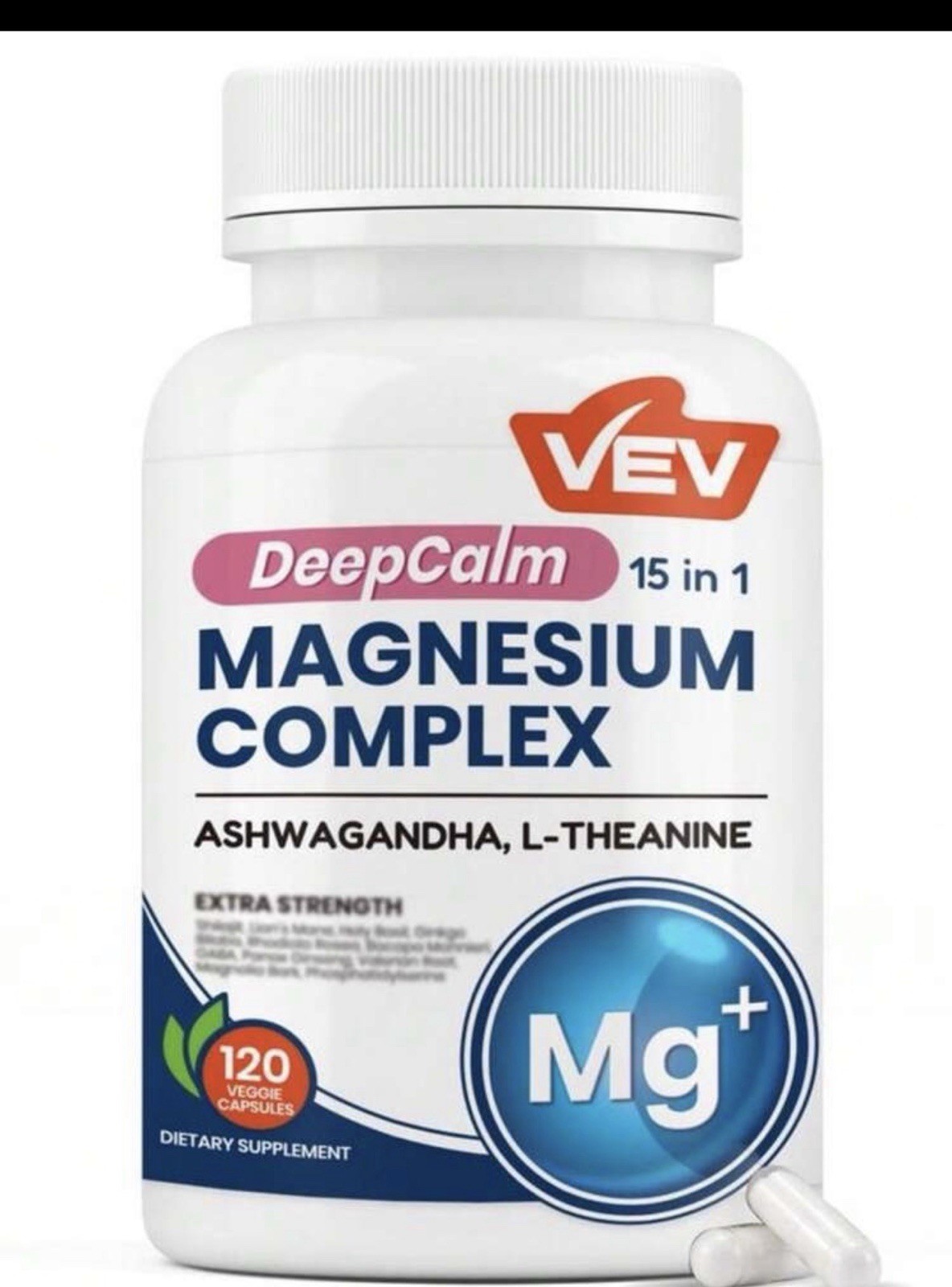VEV Magnesium Supplements -15-in-1 Magnesium Gluycinate Complex With Ashwagandha