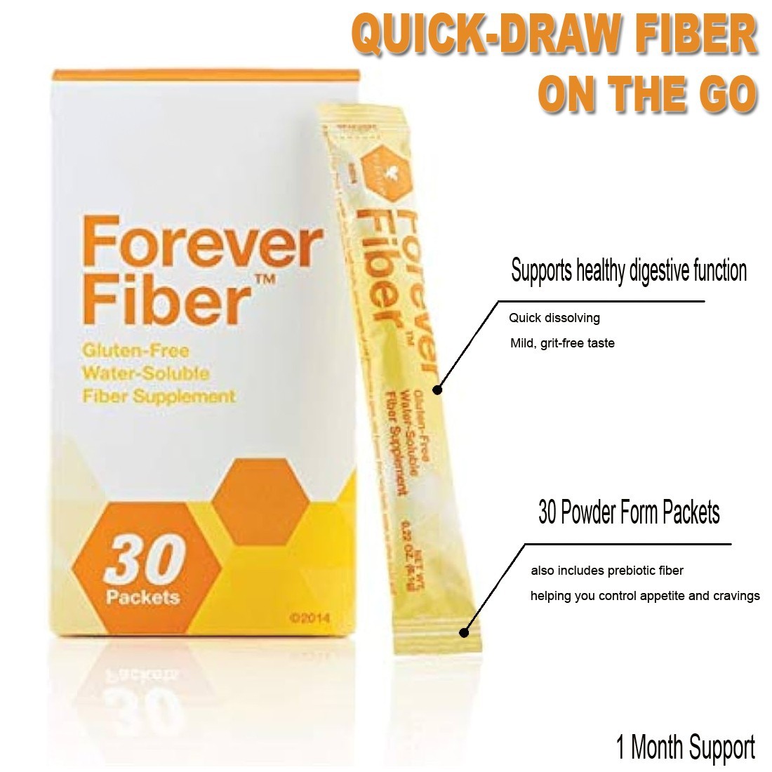 Forever Fiber 1 Month Support (30 packets) Key to Health & Vitality On-The Go
