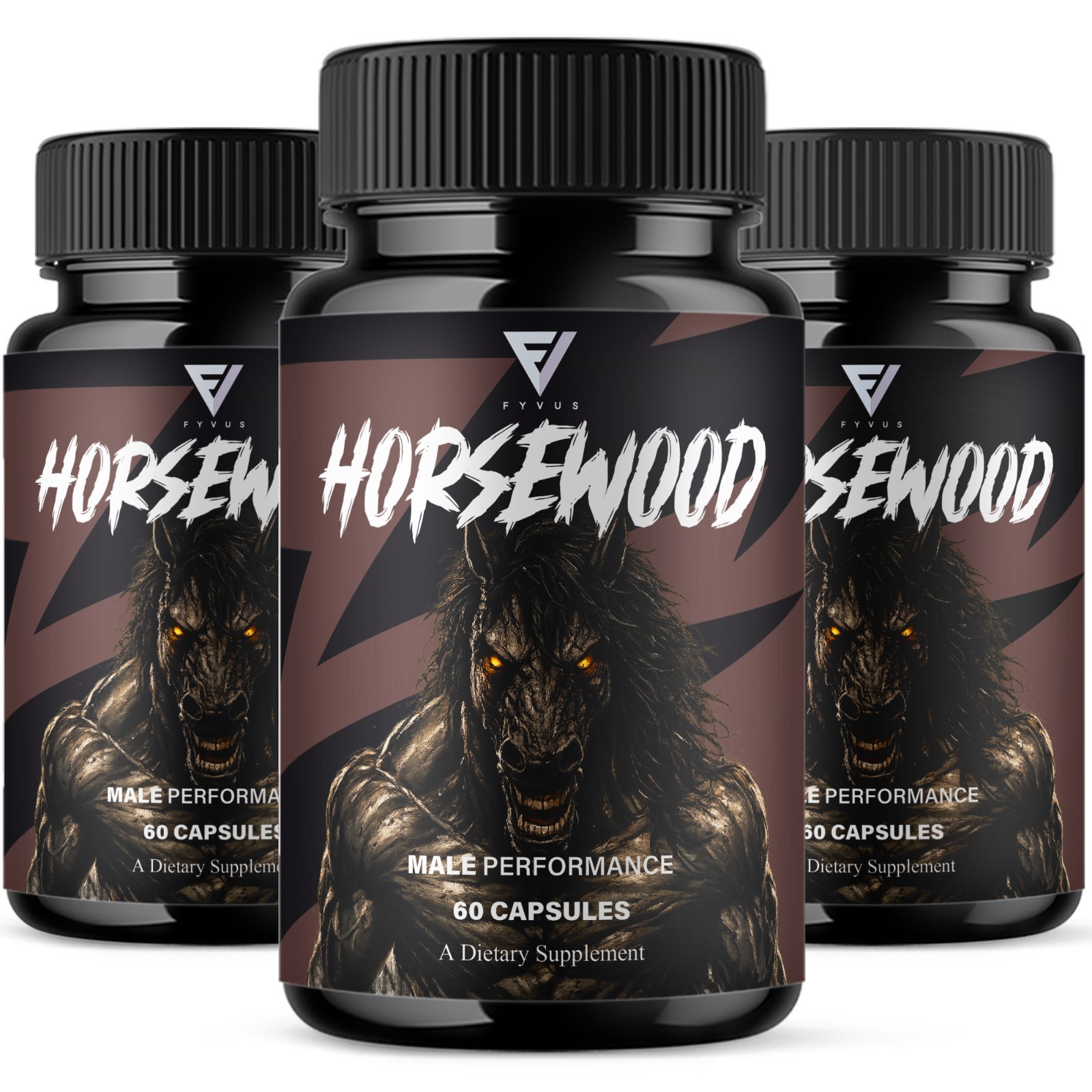 (3 Pack) Horsewood Male Support Supplement, Horse Wood Male Pills (180 Capsules)