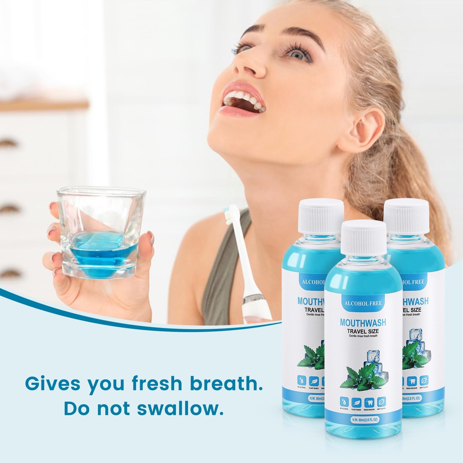 10 pcs Travel Size Mouthwash Bulk Mini Mouthwash, 2.7 Fl Oz (Pack of 10)