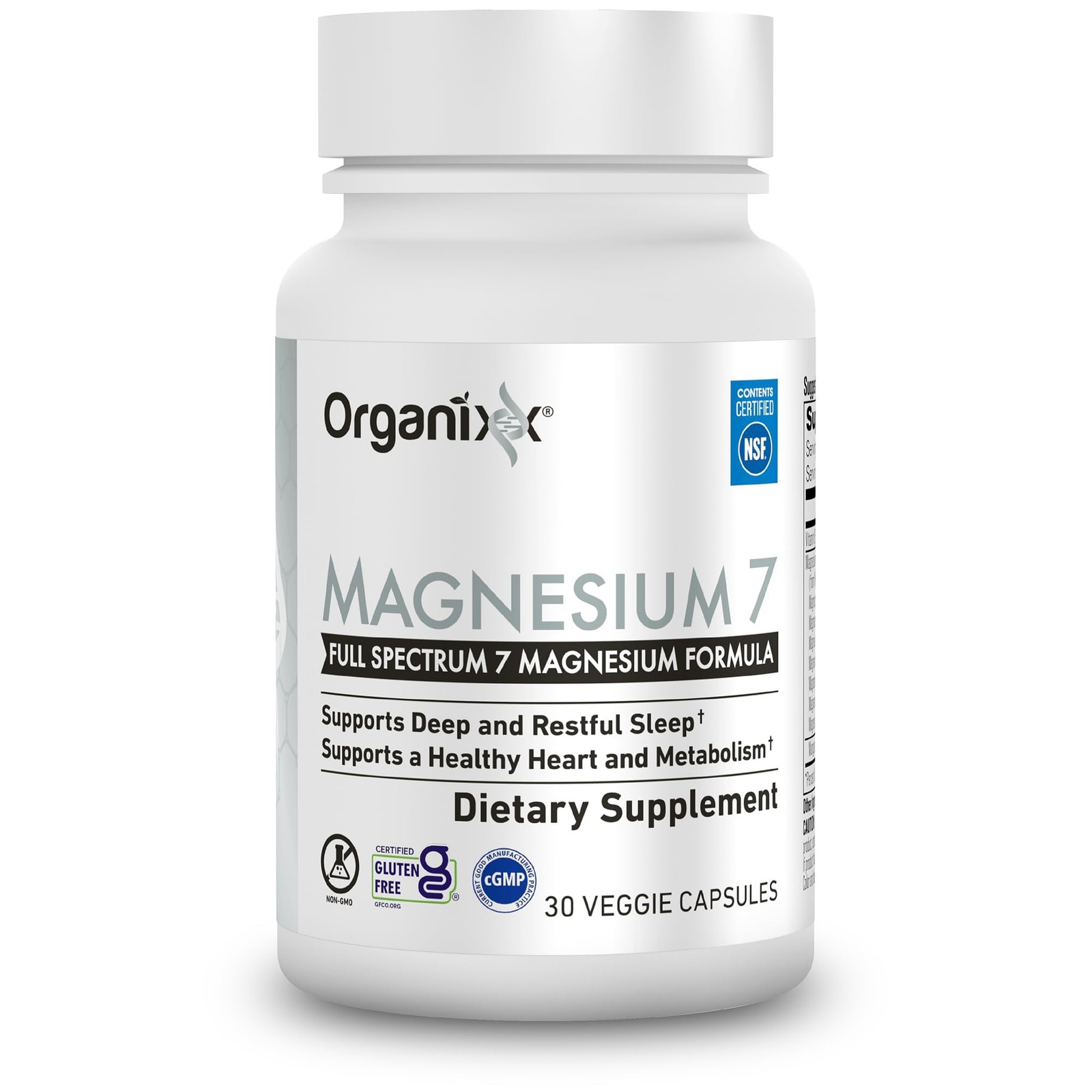 Organixx Magnesium Supplement, Natural 30 Count (Pack of 1)