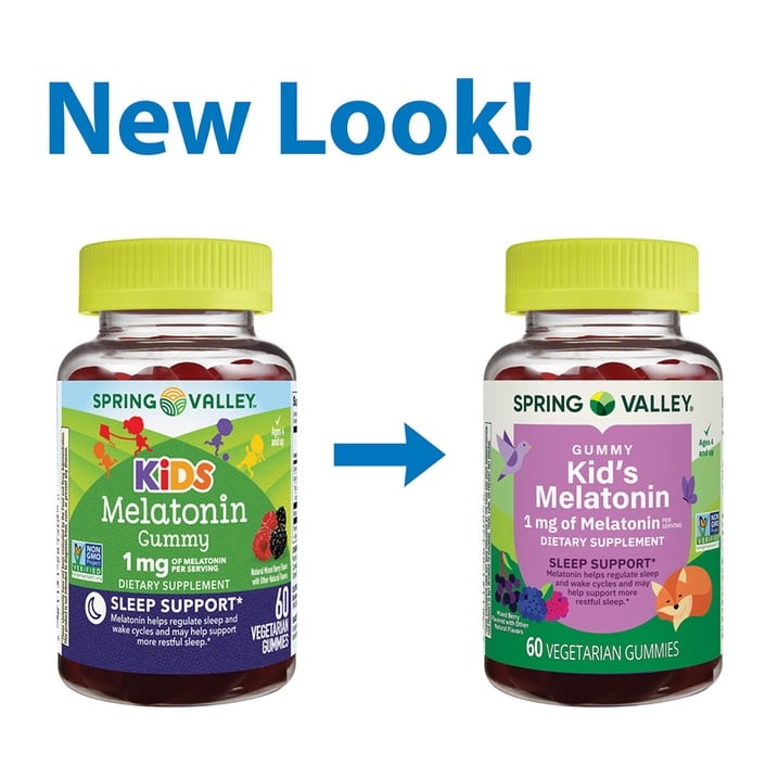 Spring Valley Kids Melatonin Gummies Raspberry 1 mg 60 Count