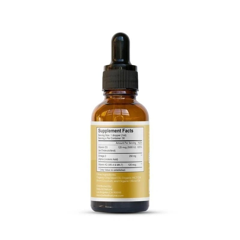Bella All Natural D3 K2 Drops & Probiotics MAX BundleOrganic Omega 3 MCT Oil 50m