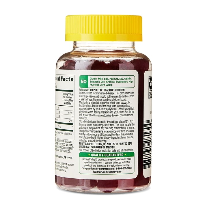 Spring Valley Kids Melatonin Gummies Raspberry 1 mg 60 Count