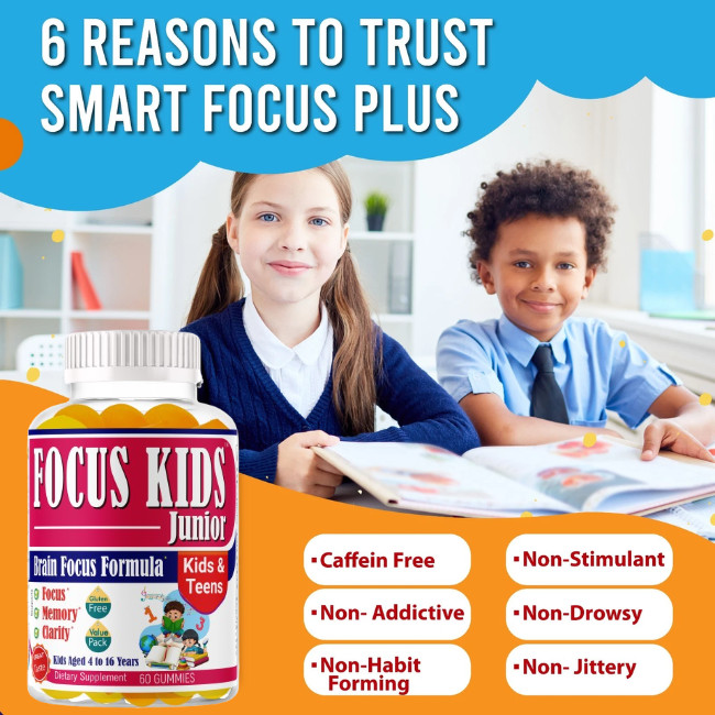 Smply Focus Ultimate Gummies ,Focus, Clarity & Memory Booster For Kids 20/12/25