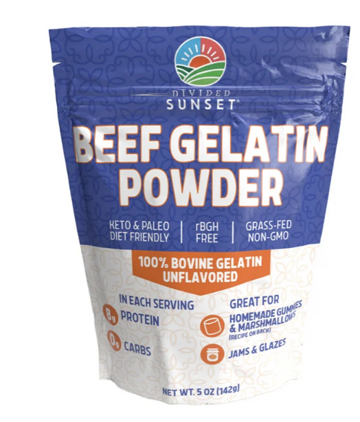 Divided Sunset, Unflavored Beef Gelatin Powder, 5 oz (142 g)