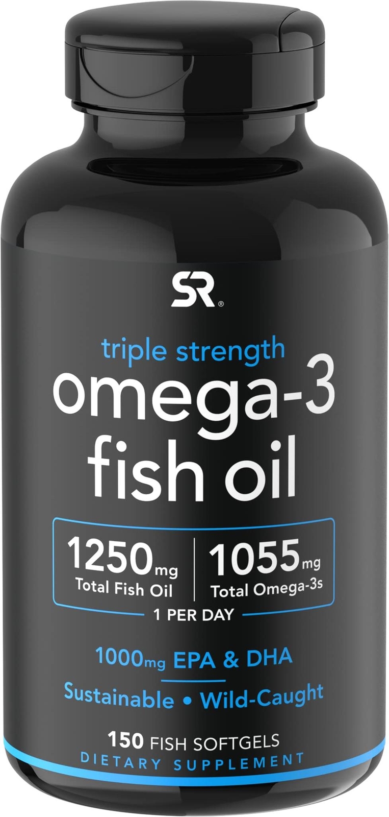 Sports Research Triple Strength Omega 3 Fish Oil – Burpless Fish Oil Supplement