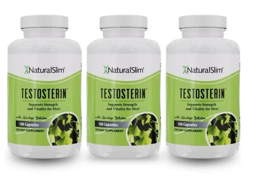 Natural Slim Testosterin Men’s Multivitamins Booster 180 Capsules ( Pack of 3)