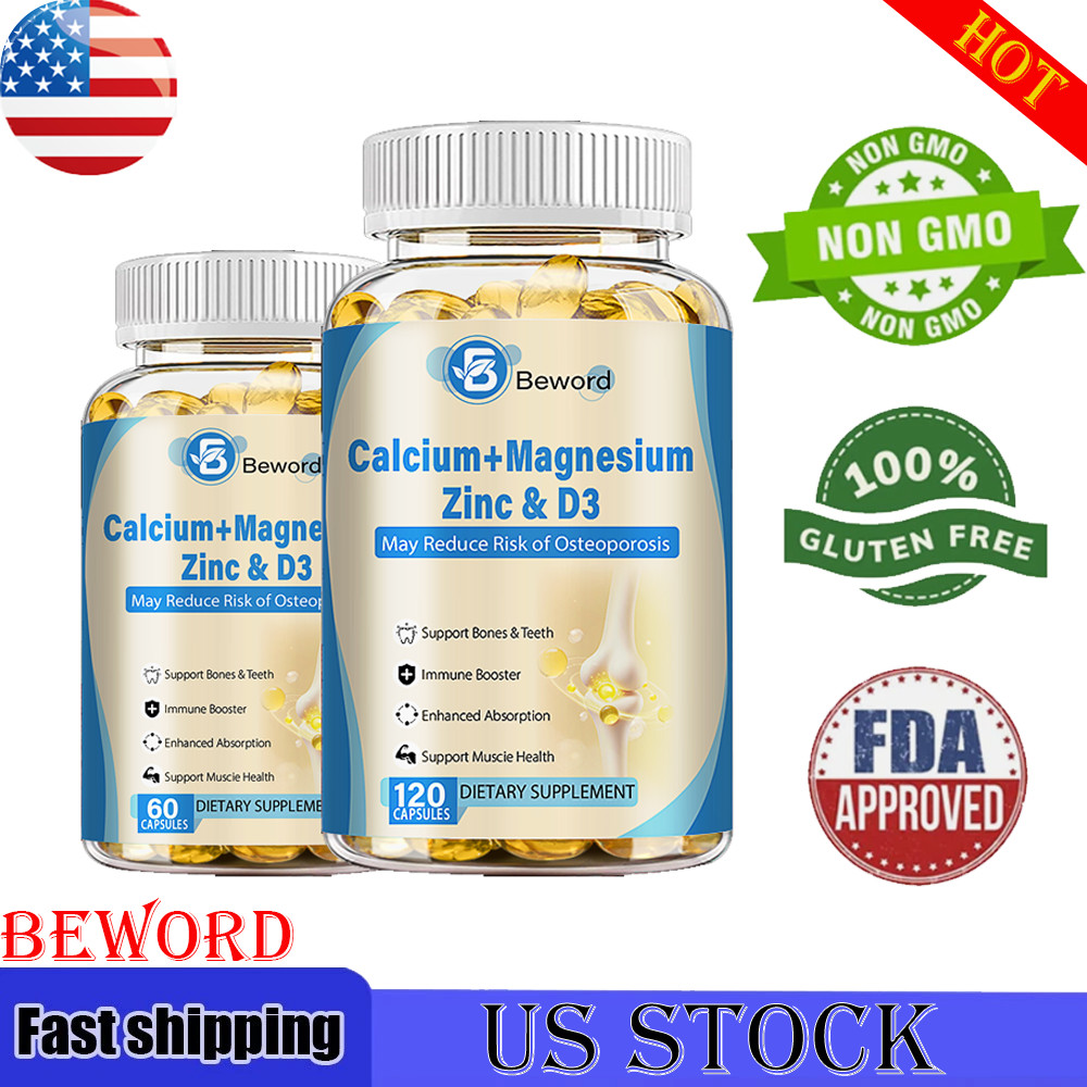 Calcium Magnesium Zinc with Vitamin D3 Strong For Bone Health Muscle Improvement