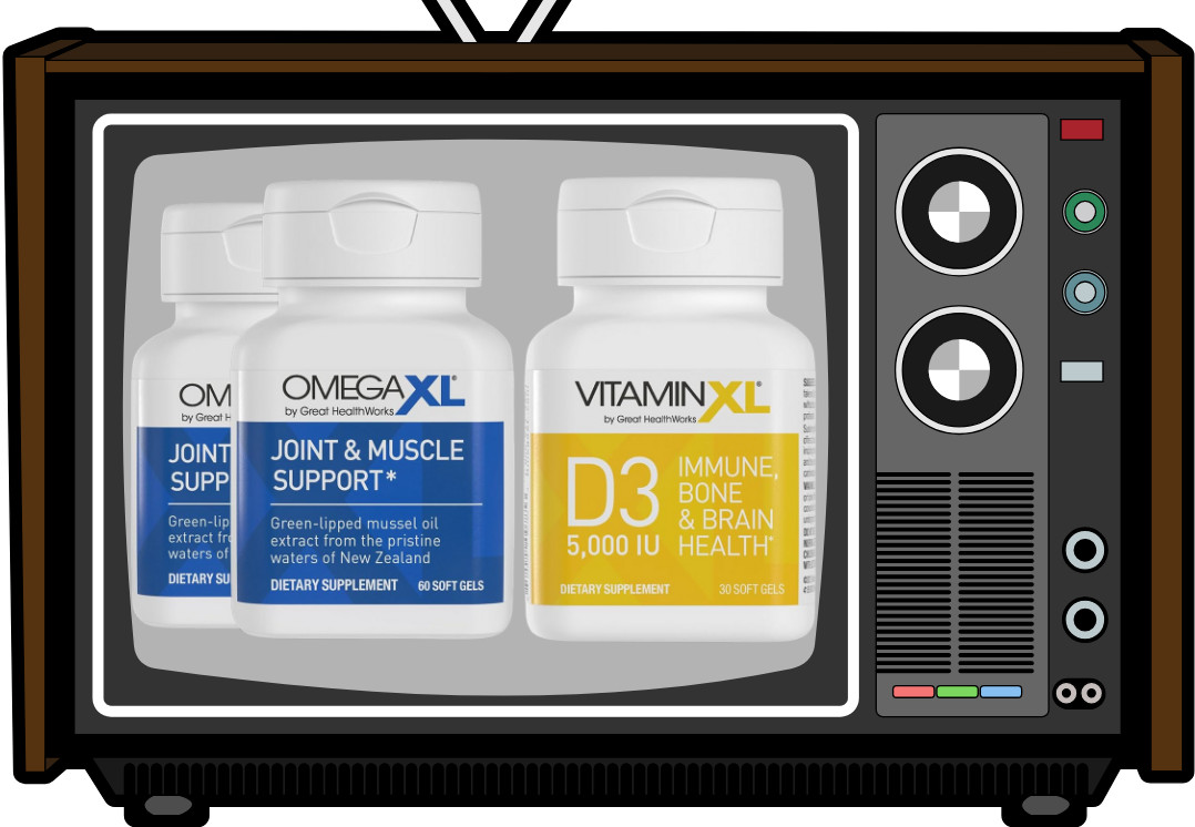 As Seen On TV OmegaXL includes TWO bottles of OmegaXL and ONE VitaminXL D3
