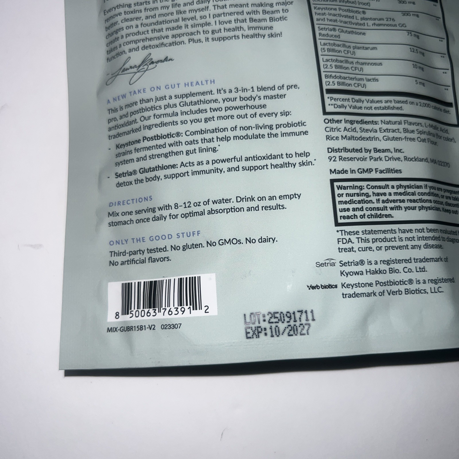Beam Biotic super blend – Gut Health & bloating support , 15 servings ex 10/27