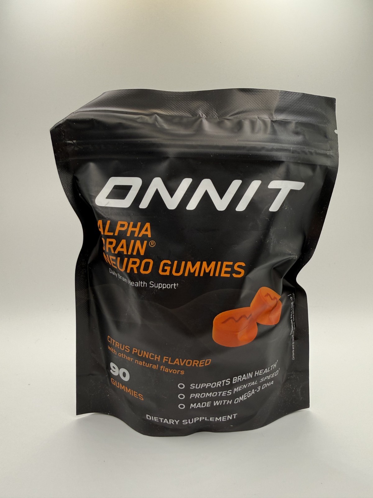 ONNIT Alpha Brain Neuro Focus Gummies Omega-3s, Lutein, Zeaxanthin & Caffeine