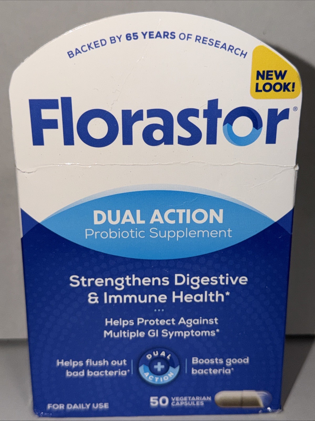 Florastor Dual Action Probiotic Digestive Health 50 Capsules Exp 06/2026 FS