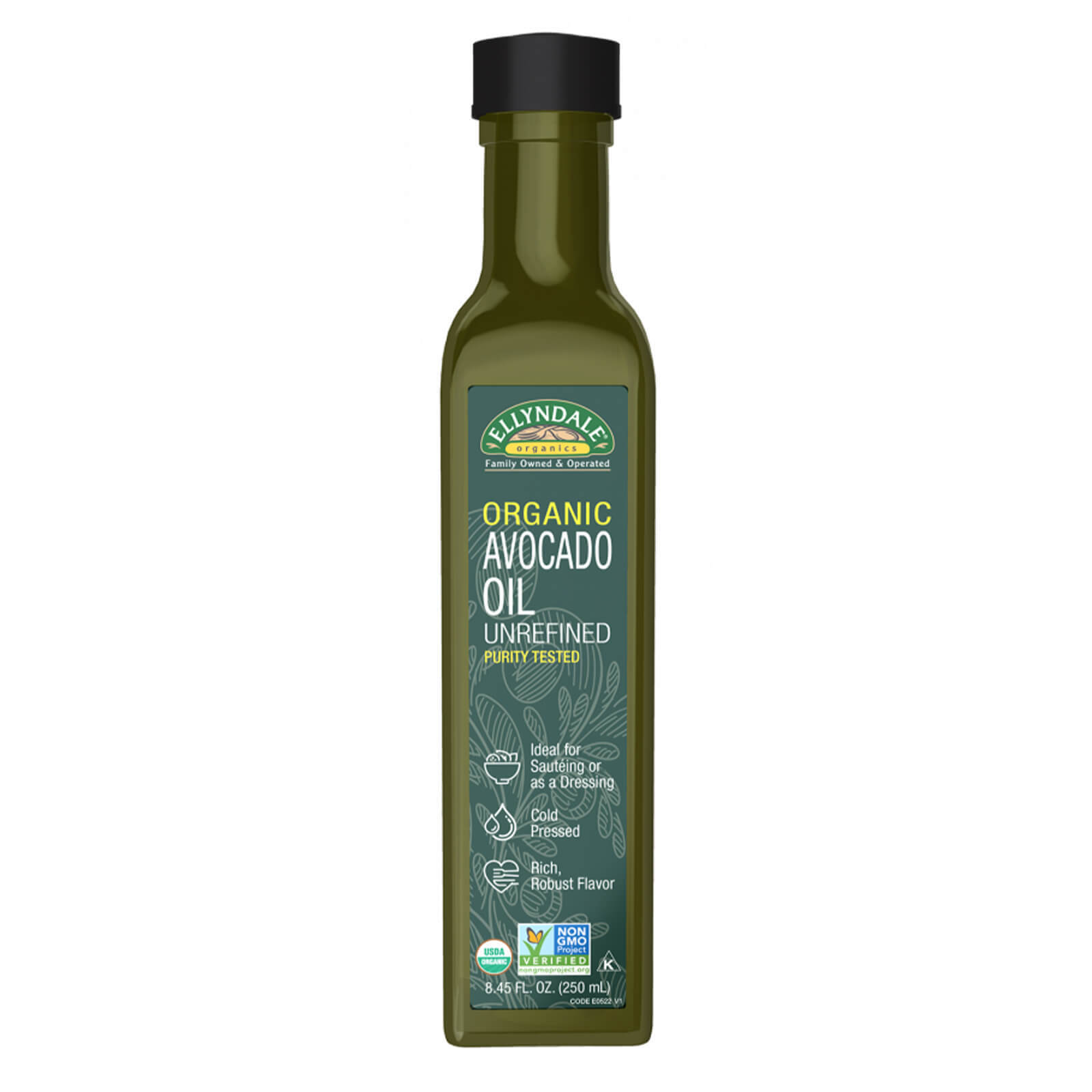 Avocado Cooking Oil Organic in Glass Bottle – 8.45 fl oz, Purity tested, Organic