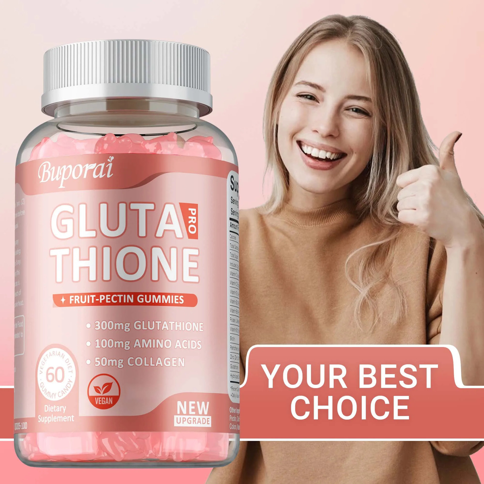 Glutathione 60pcs – Antioxidant, Anti-aging, Smooth and Firm Skin, Skin Health