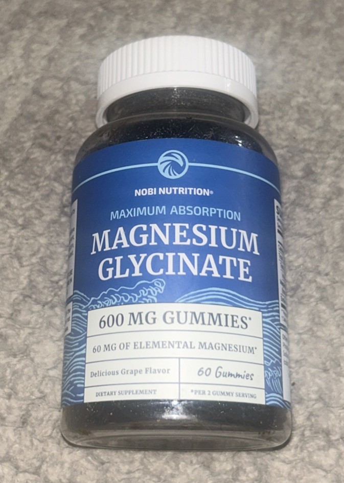 Nobi Nutrition ~ Magnesium Glycinate Gummies 600Mg ~ 60ct ~ Sealed ~ Exp.09/2026
