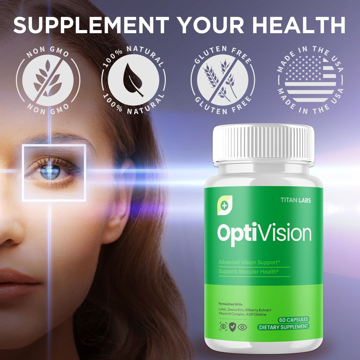 (2 Pack) OptiVision Support Healthy Eye Vision & Function Opti Vision 120Capsule