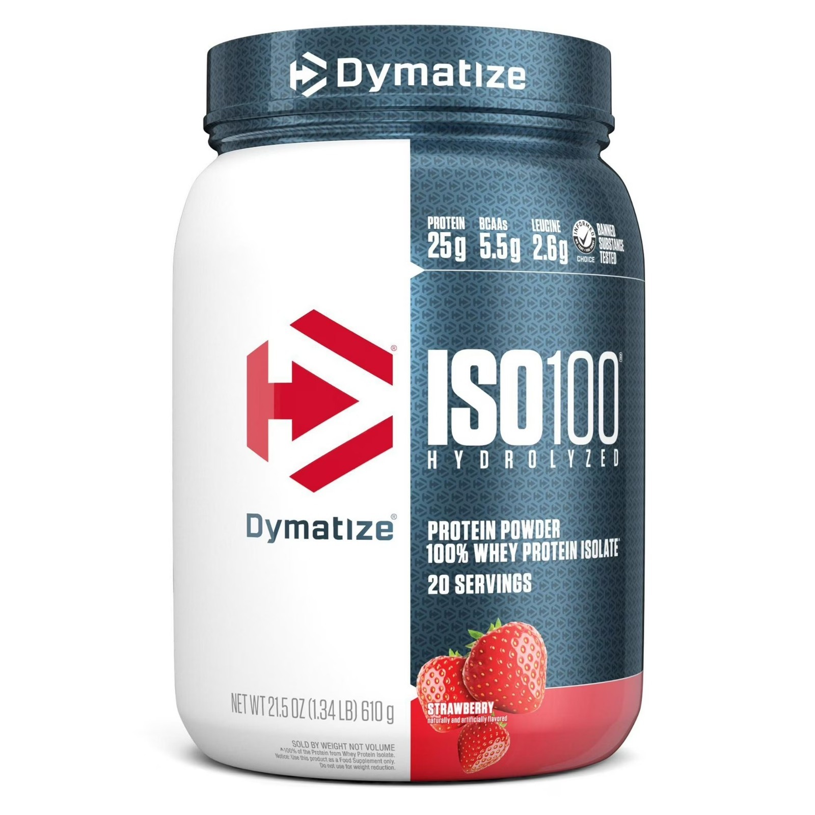 Dymatize ISO100 Whey Protein Isolate Strawberry 20 Servings 25g Protein – NEW!!!