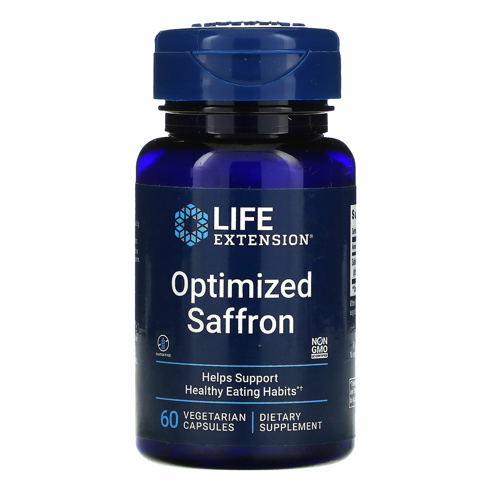 LIFE EXTENSION Optimized Saffron 88.5mg 60 Caps std. to 0.3% safranal Satiereal