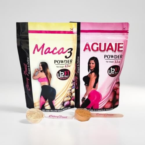 Maca Pack : Aguaje Curvyfruit + Maca 3 Powder For Bigger Booty and Hips /1 Month