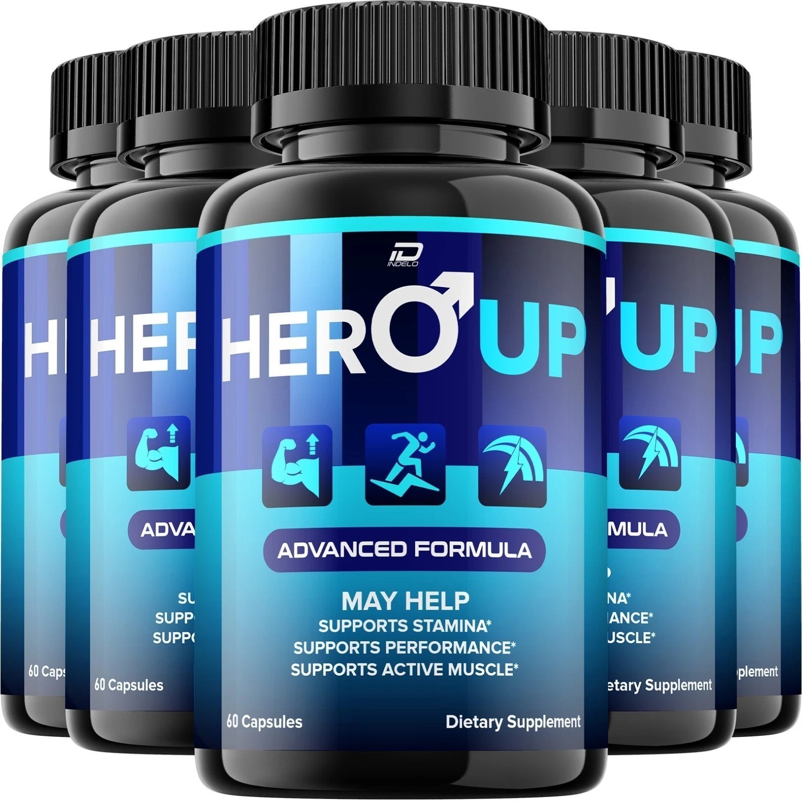 (5 Pack) Hero Up Capsules – HeroUp for Men Capsules Advanced Formula – 60 Caps