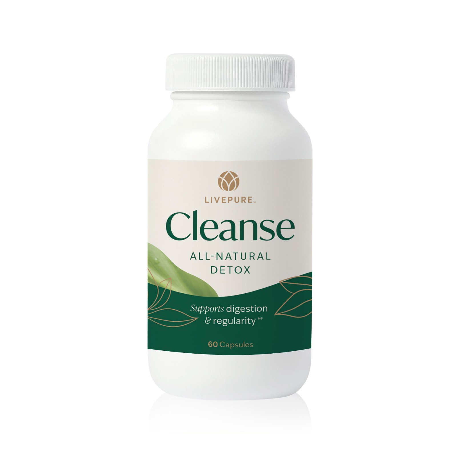 LivePure Cleanse All Natural Detox Supplement 60 Vegan Capsules Sealed