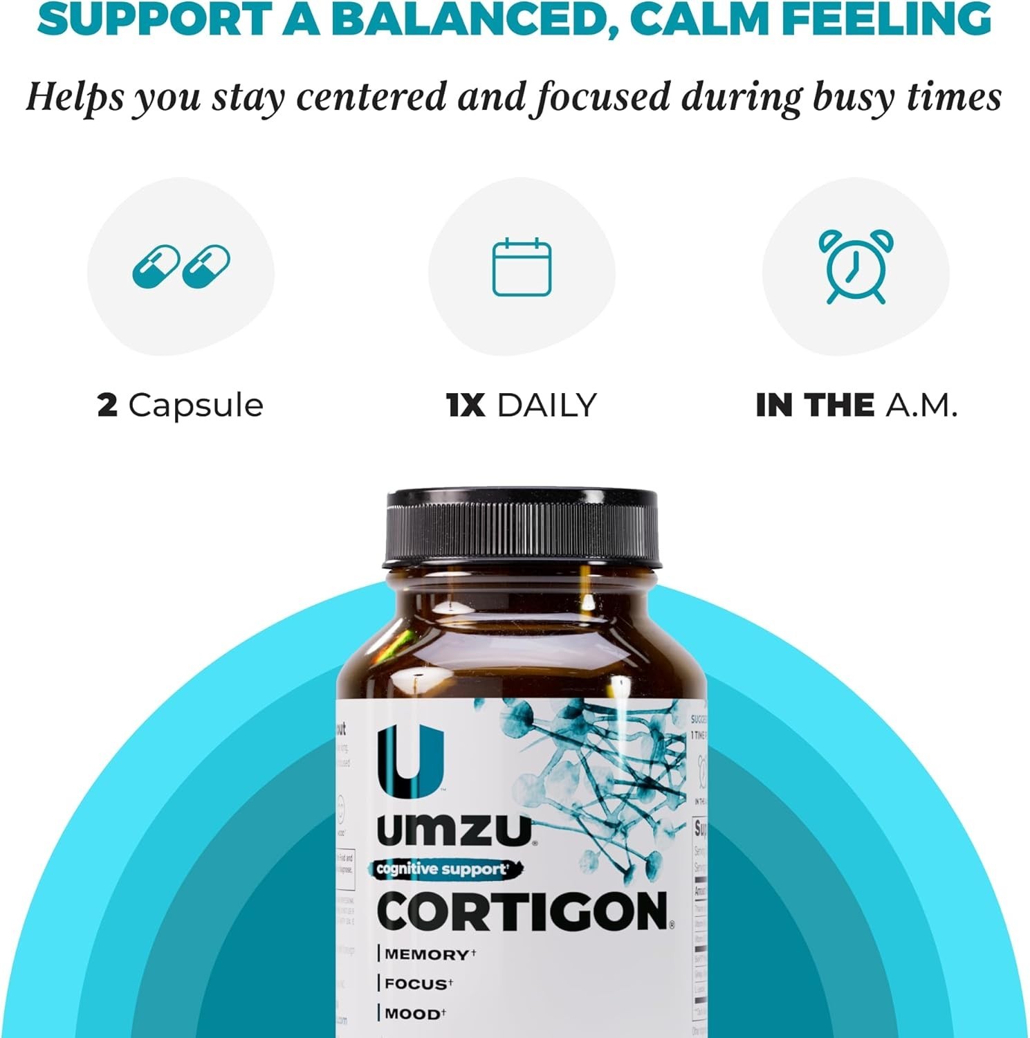 Cortigon Natural Cortisol Manager Stress Relief Anxiety Focus Memory Mood Caps