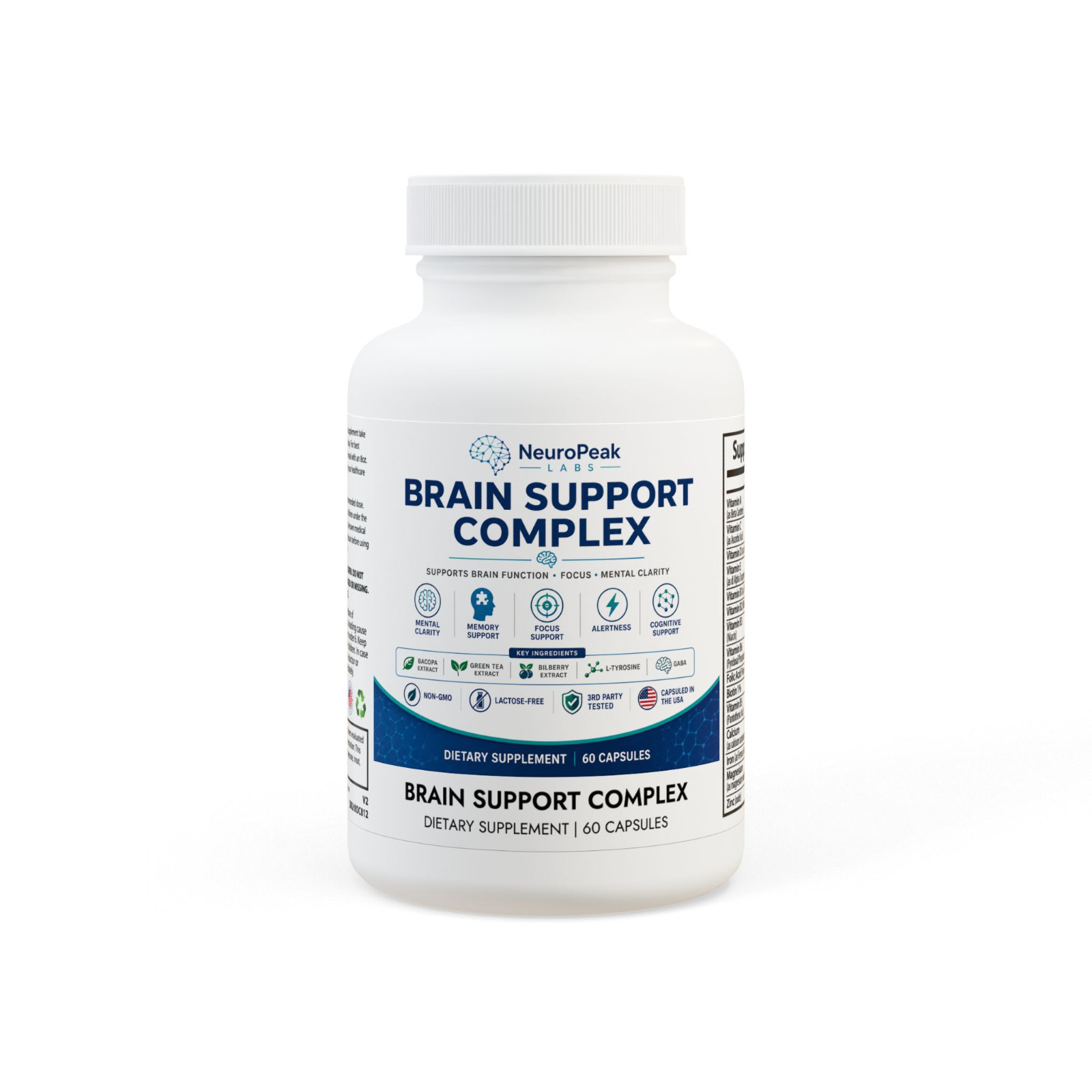 NeuroPeak Labs Brain Support Complex 60 Capsules Focus Memory Clarity