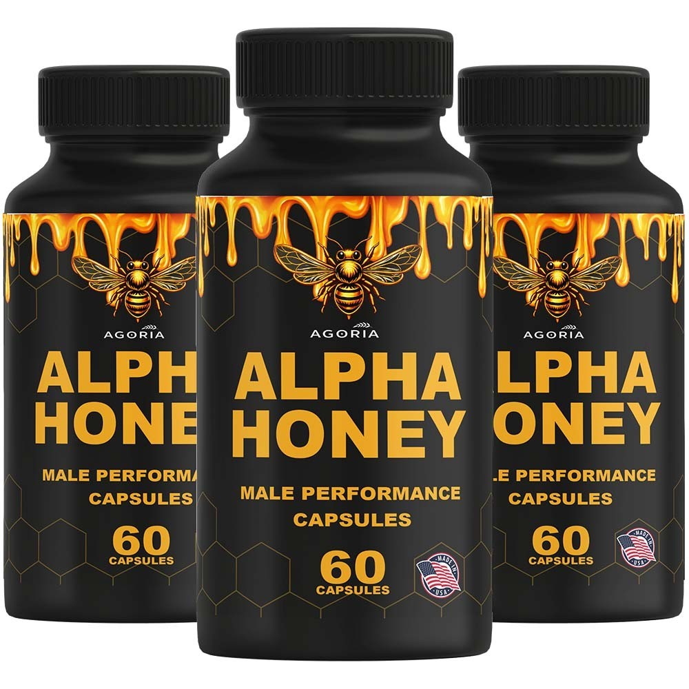 ( 3 Pack ) Alpha Honey Male Performance Capsules, AlphaHoney Capsules Supplement