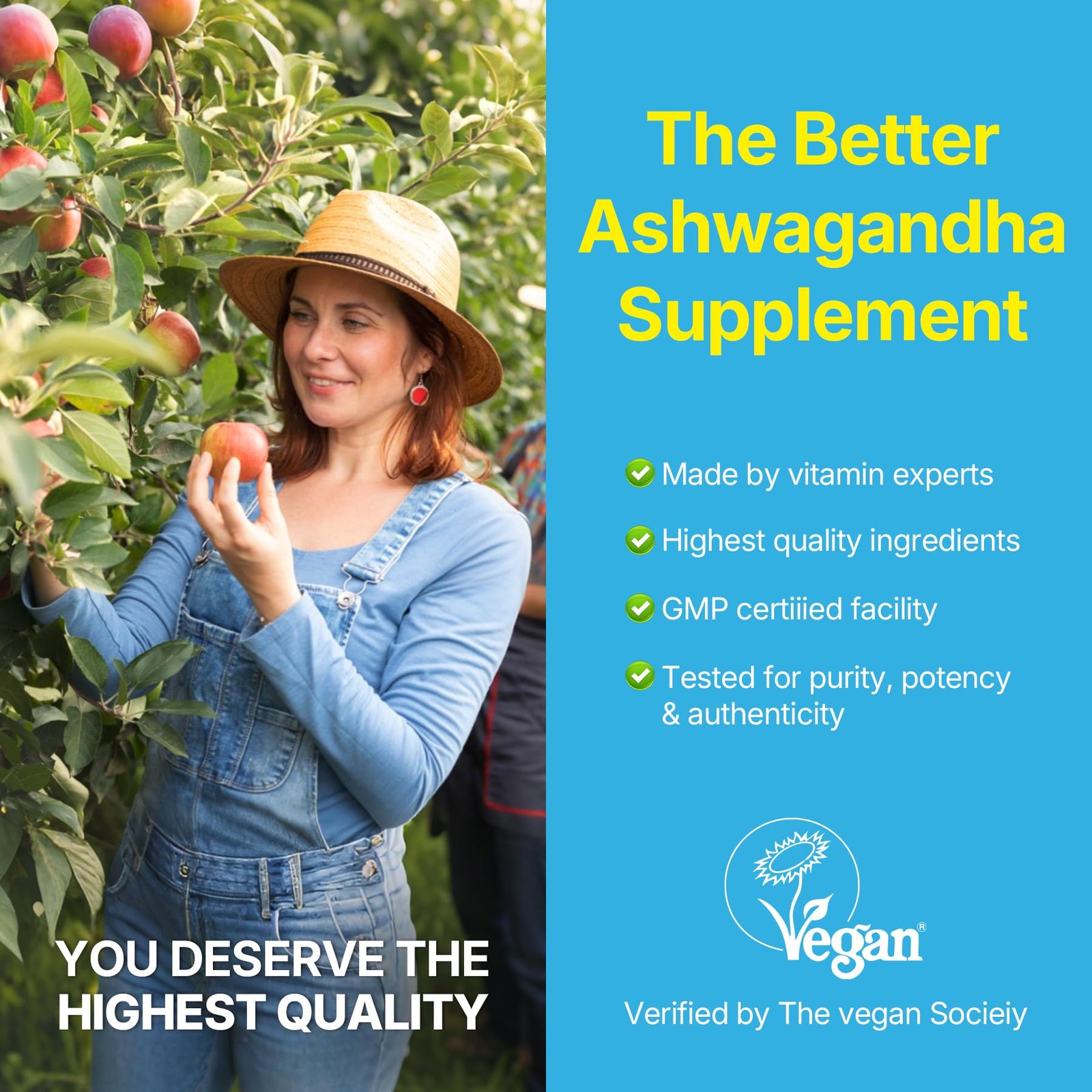 Ashwagandha Gummies 2000mg Sugar Free Vegan Vitamin D3 B12 Turmeric 120 Count