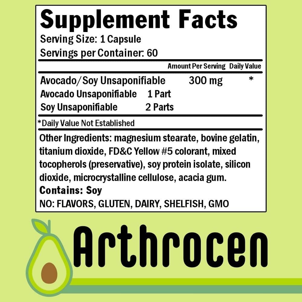 Shellfish-Free Joint Health Capsules with Avocado Soy – 60-Day Supply for Adults