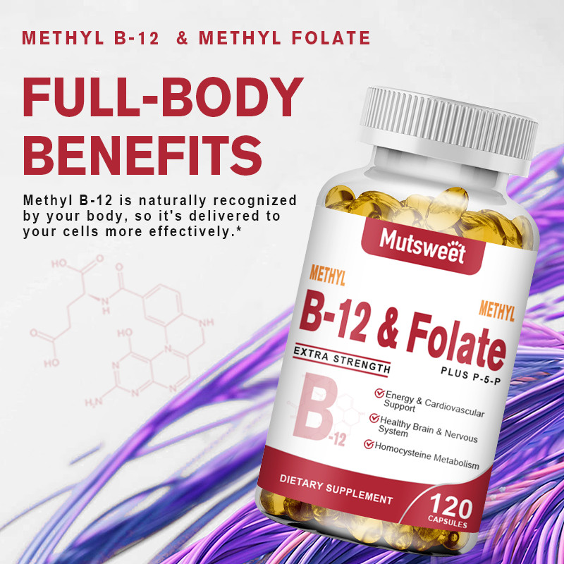 Methyl B-12 & Methyl Folate Extra Strength Vitamin B Methyl Folate Supplement