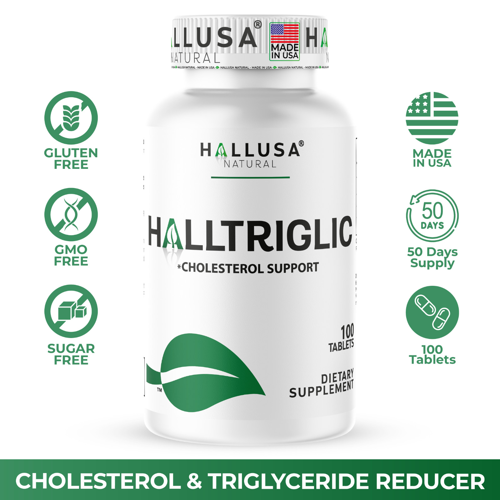 HALLTRIGLIC – Cholesterol & Triglyceride Levels – Cellular Function – 60 caps