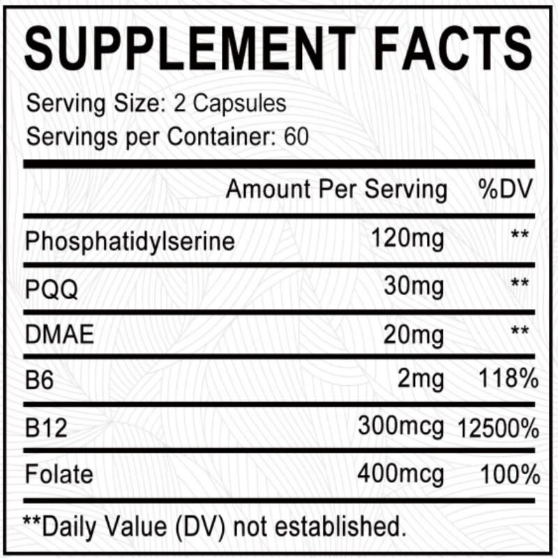 Phosphatidylserine Improve Memory Enhance Cognitive Abilities 120 Pills