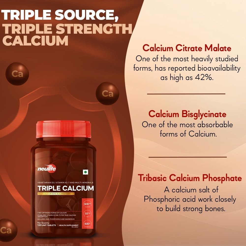 Neu.life Triple Calcium K2-7 D3 120 Tabs Bone Support