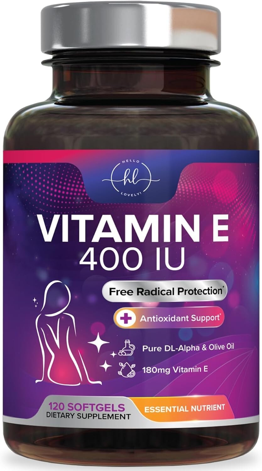 E Vitamin for Women and Men – 180 mg (400 IU) dl-Alpha Powerful Antioxidant