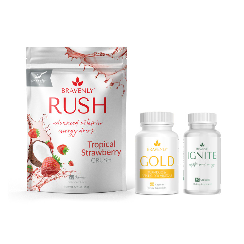 NEW Bravenly Accelerate Trio With With Tropical Strawberry Rush and Gold Capsule
