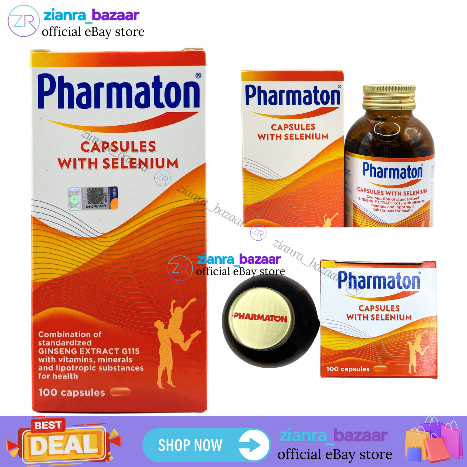 Pharmaton with Ginseng G115 100 Tablets Ginseng and Selenium Energy Booster