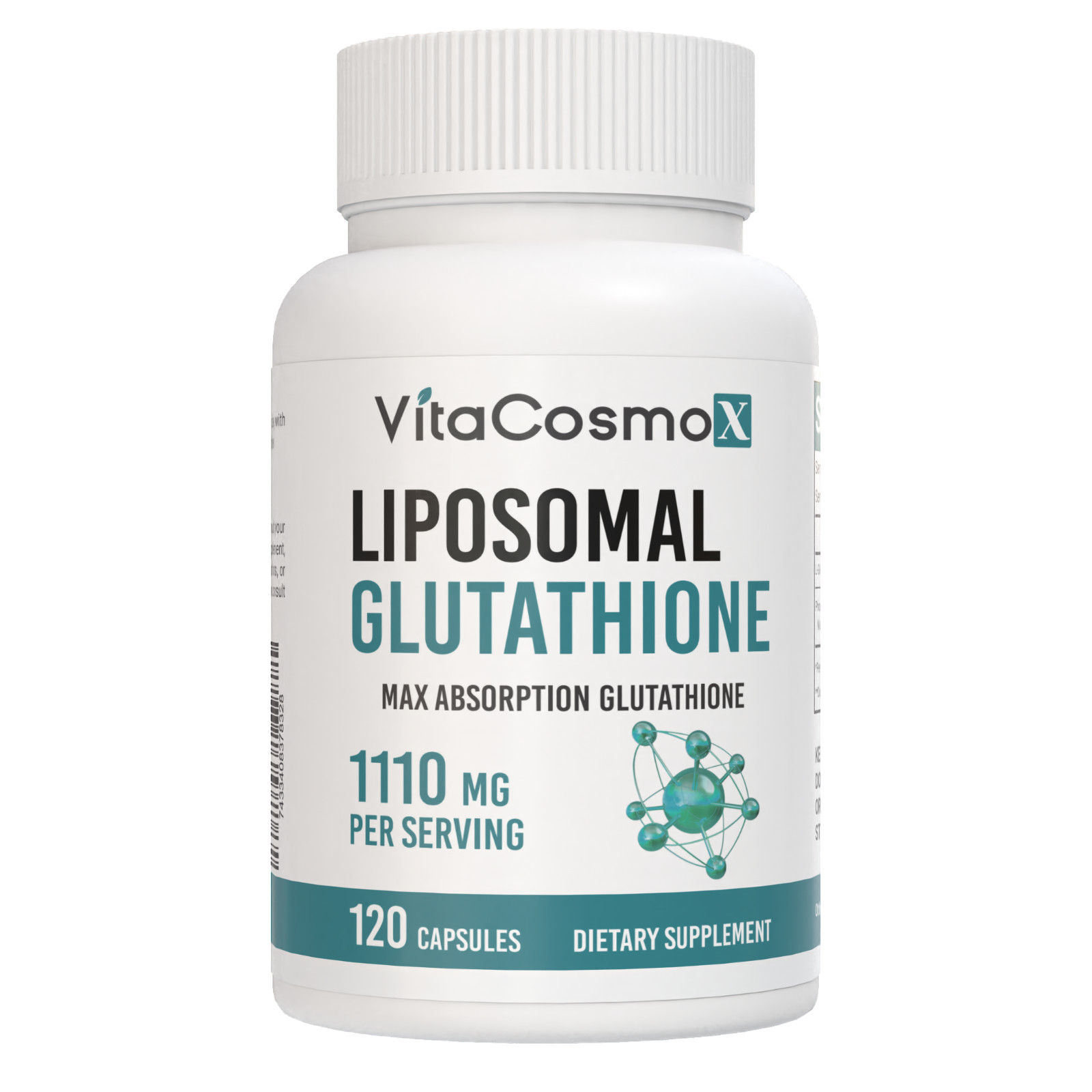 VitaCosmoX Liposomal Glutathione Setria 1100mg 120 Capsules Master Liver Detox
