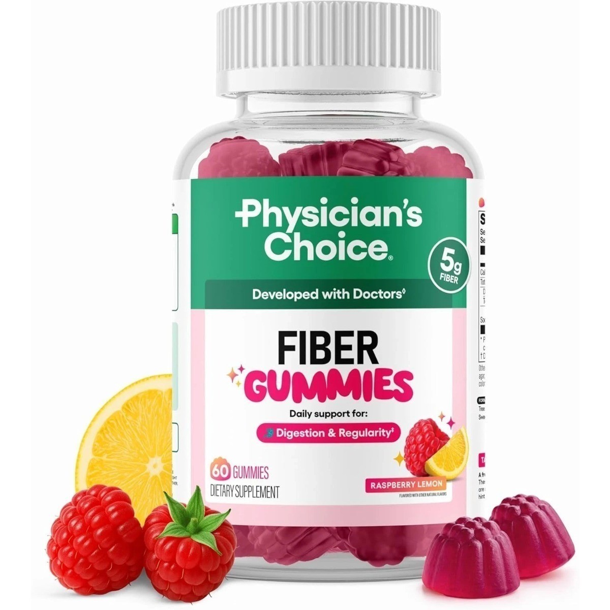 NEW Choice Fiber Gummies for Digestive Health & Regularity – Raspberry Flavor