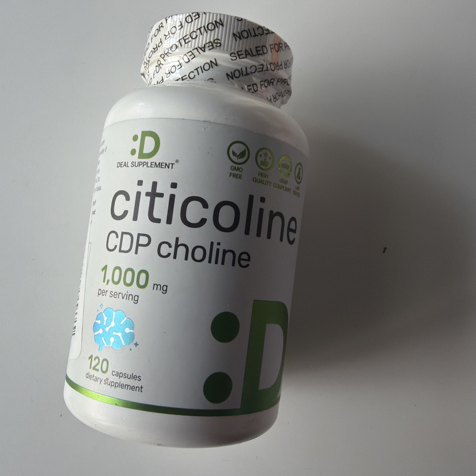 Citicoline CDP Choline 1000mg 120 Caps supports Brain Cognitive Function