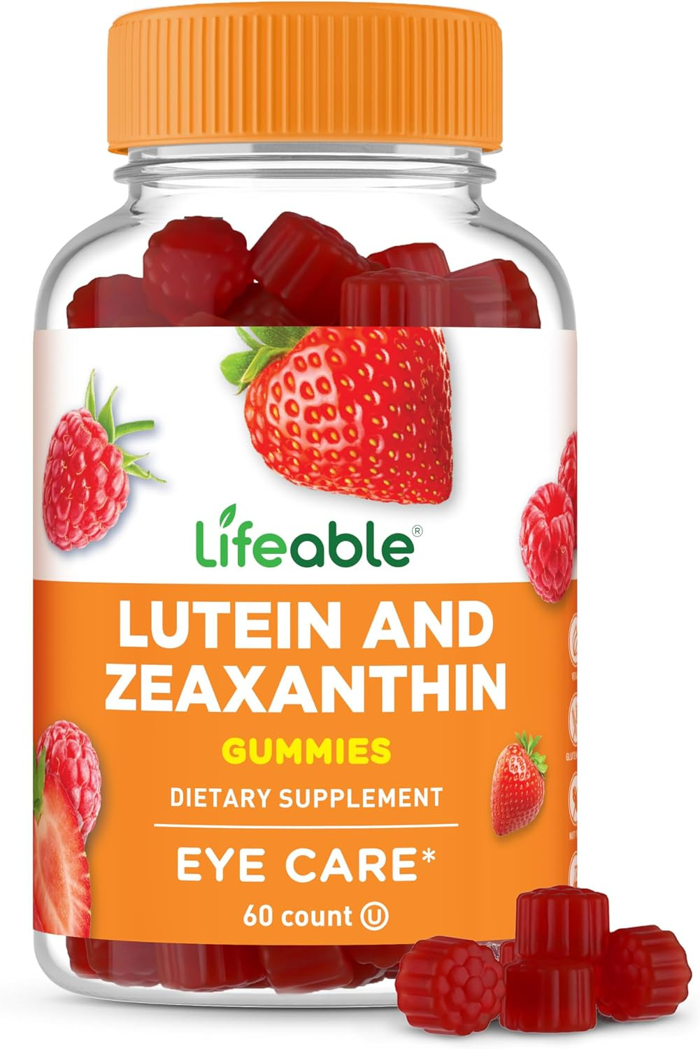 Lutein Zeaxanthin Gummies Eye Health Supplement Vegan 60 Count