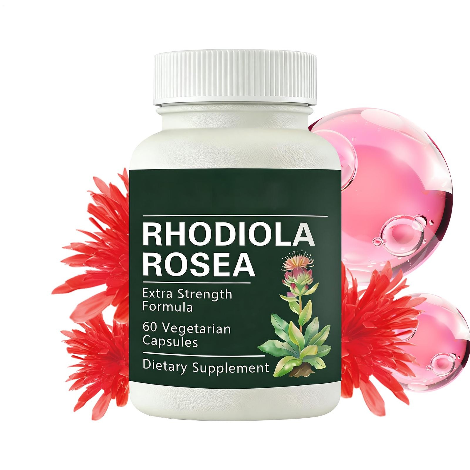 Salvora Organic Rhodiola, 100% Natural, Non-GMO, Vegetarian, 60 Capsules