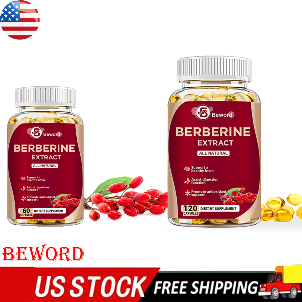 Premium Berberine HCL Extract 1200mg Capsules – Blood Sugar Support 180pills NEW
