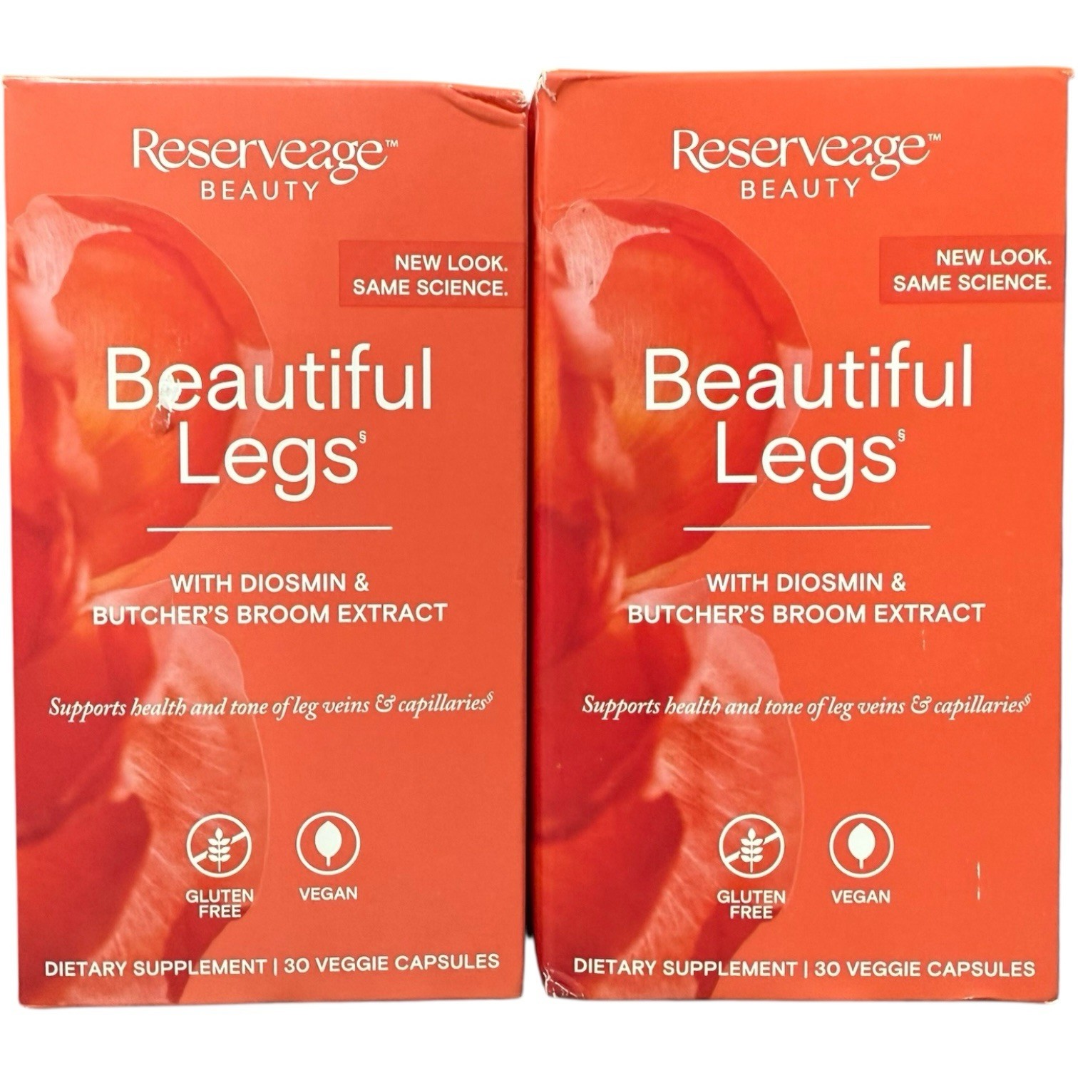 (2) Reserveage Beauty Beautiful Legs 30 Veggie Capsules Exp-08/2026 Free Ship!