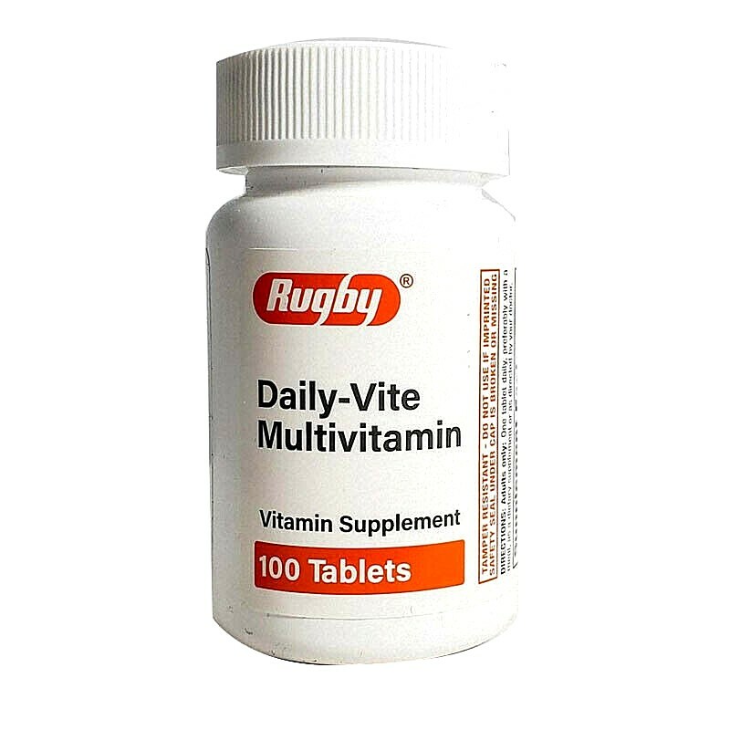 Rugby Daily Vite Multivitamin One A Day Supplement Generic Centrum 100ct 3/26