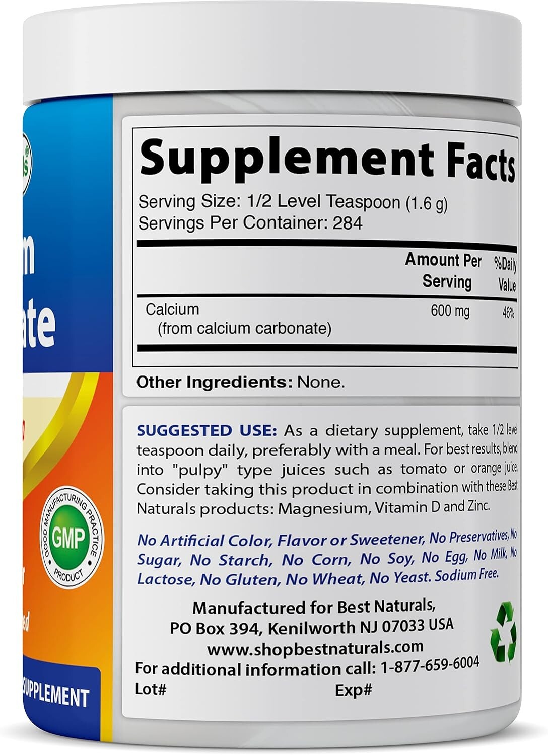 3 Pack 1 lb Food Grade Calcium Carbonate Powder – Pure, Gluten-Free, USA Made