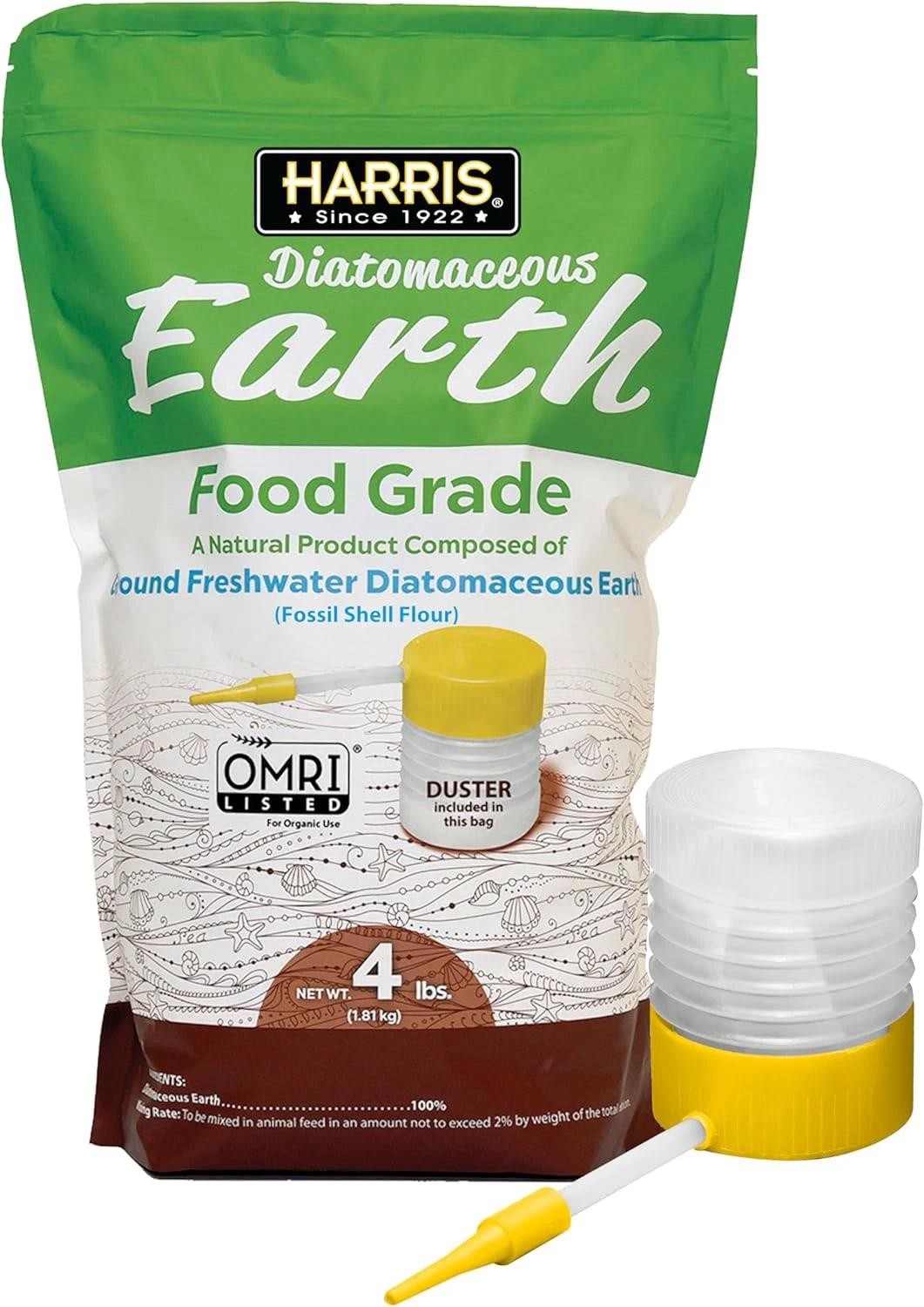Diatomaceous Earth Food Grade, 4lb with Powder Duster Included in the Bag