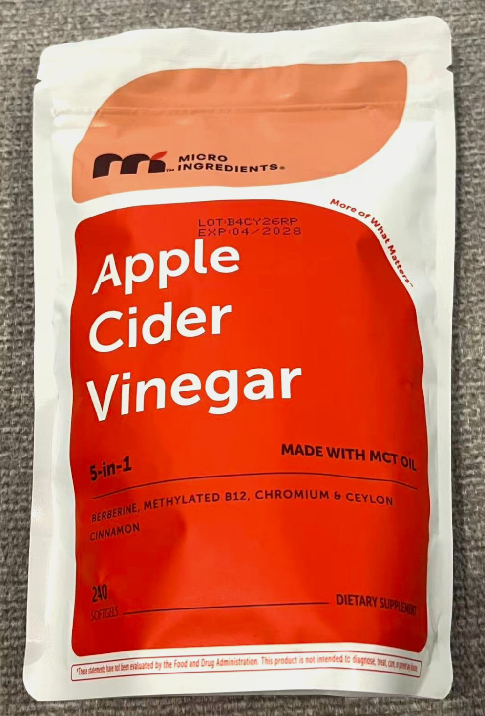 Apple Cider Vinegar 5-in-1 Complex with MCT Oil, 240 Softgels, Buy 2 Get 1 Free