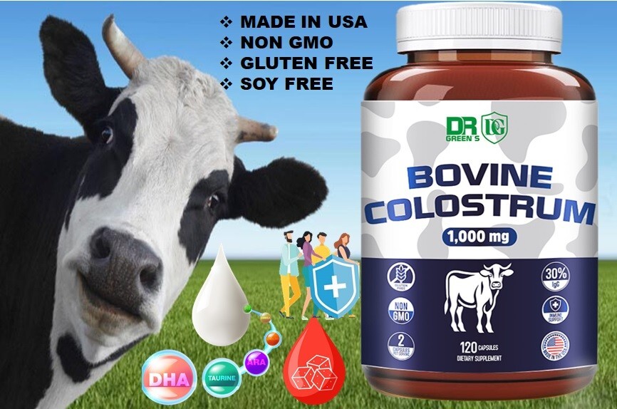 COLOSTRUM BOVINE 1000 mg- Immune System Support Gut Health 240 Caps made USA